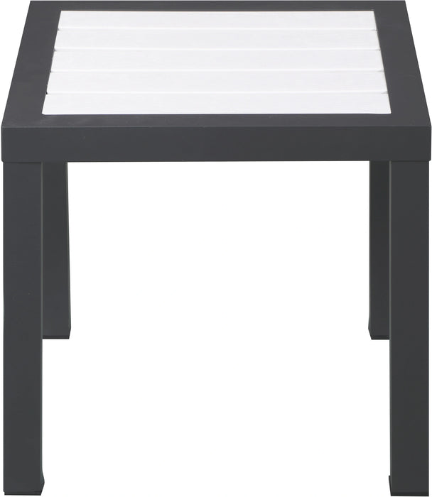 Nizuc White manufactured wood Outdoor Patio Aluminum End Table