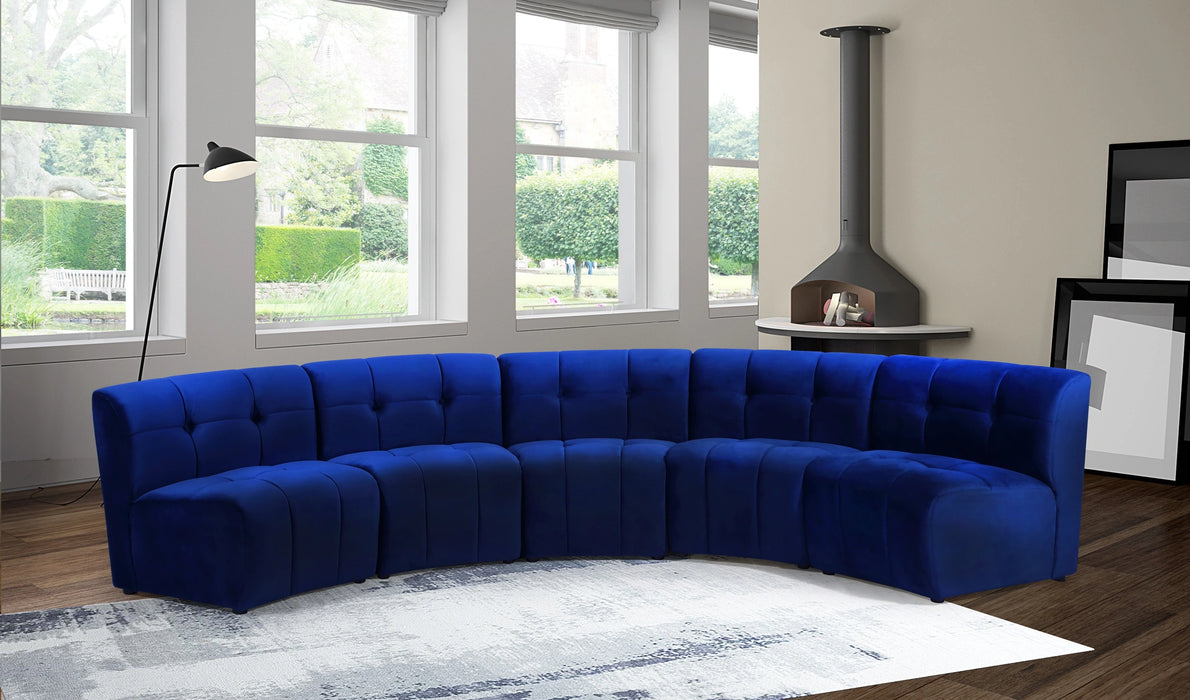 Limitless Navy Velvet 5pc. Modular Sectional