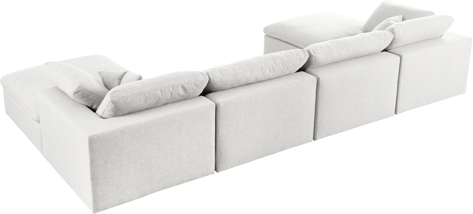 Serene Cream Linen Fabric Deluxe Cloud Modular Sectional