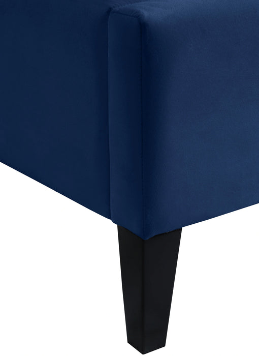 Fritz Navy Velvet Twin Bed