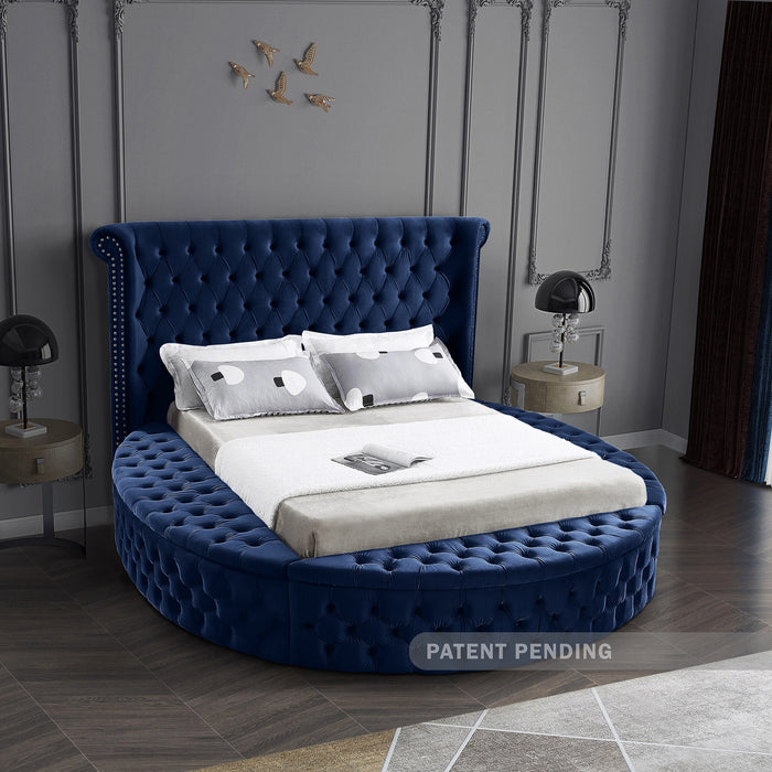 Luxus Navy Velvet Full Bed (3 Boxes)