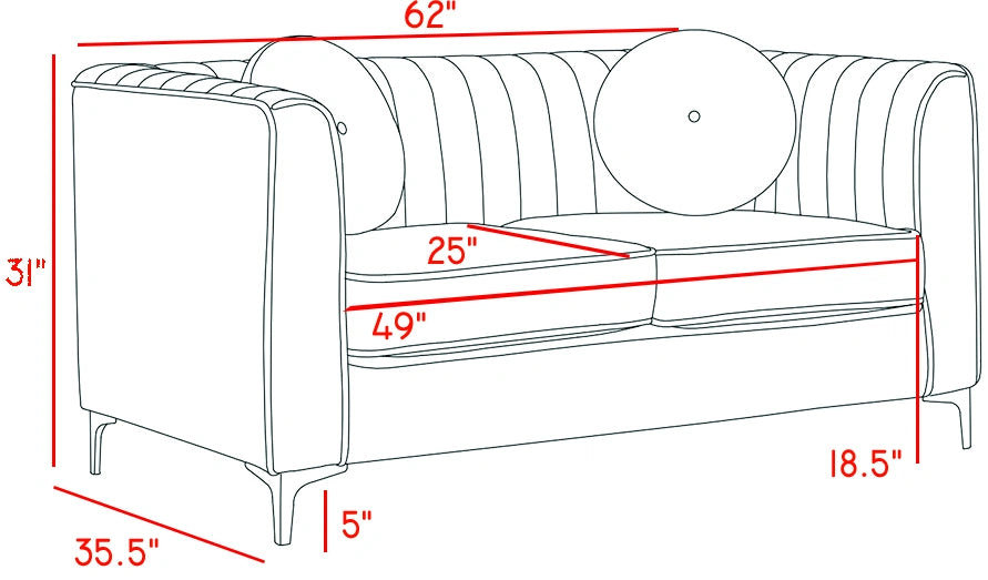 Isabelle Green Velvet Loveseat