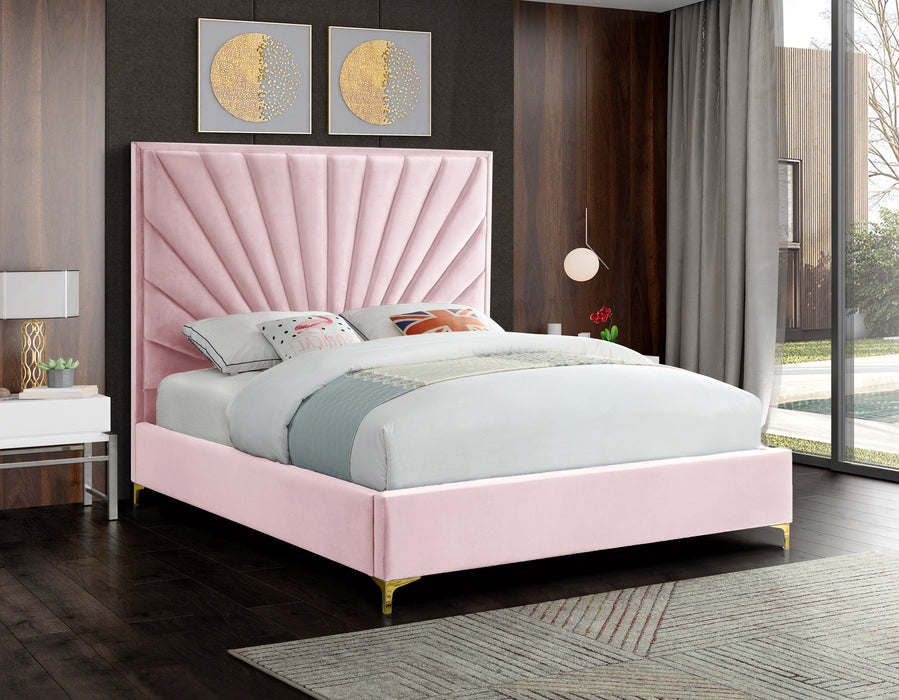 Eclipse Pink Velvet Full Bed