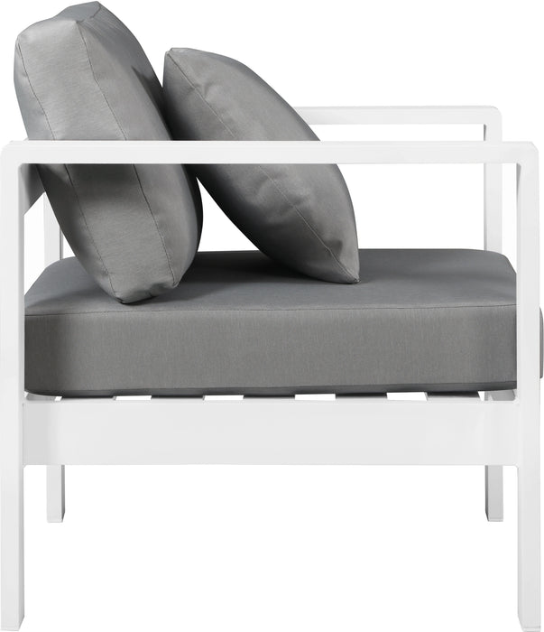 Nizuc Grey Waterproof Fabric Outdoor Patio Aluminum Arm Chair