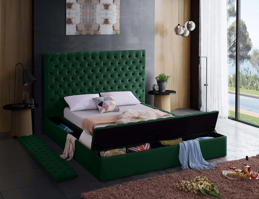 Bliss Green Velvet Full Bed (3 Boxes)