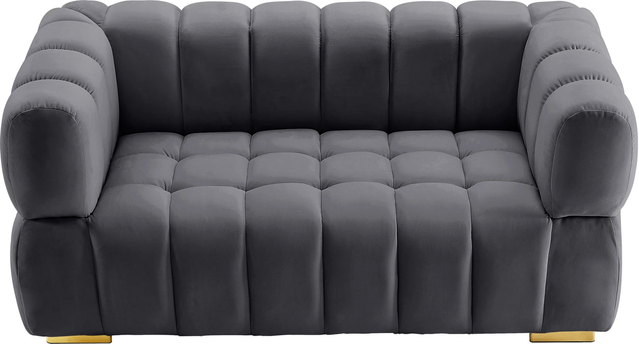Gwen Grey Velvet Loveseat