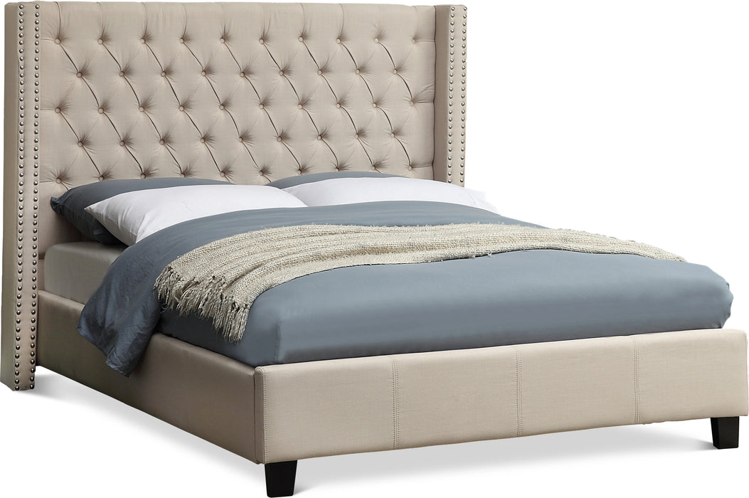 Ashton Beige Linen King Bed