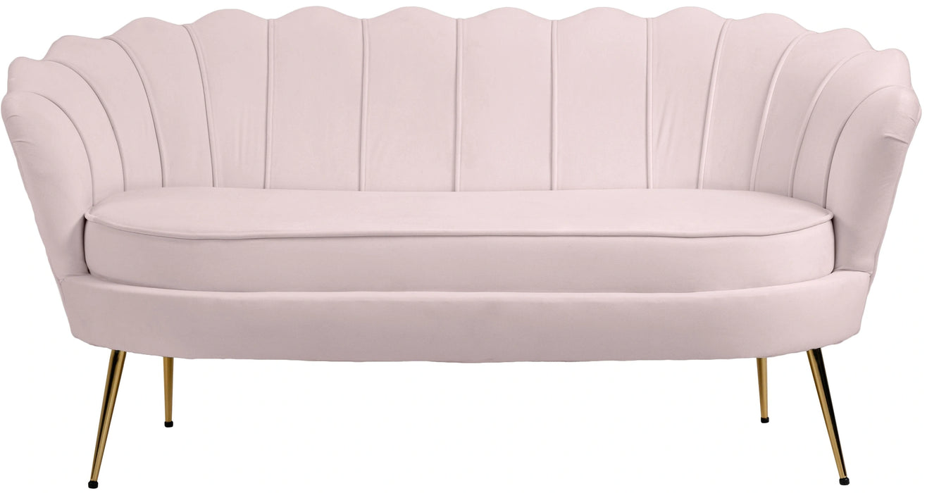 Gardenia Pink Velvet Loveseat