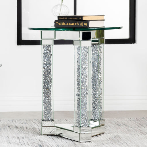 Octave Square Post Legs Round End Table Mirror image