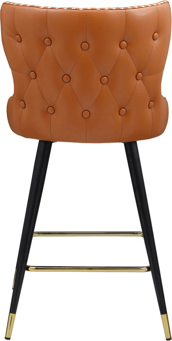 Hendrix Cognac Faux Leather Counter/Bar Stool
