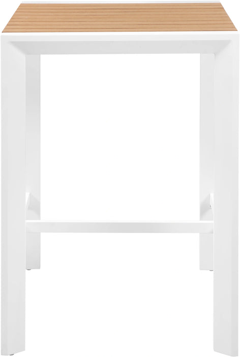 Nizuc Brown manufactured wood Outdoor Patio Aluminum Square Bar Table