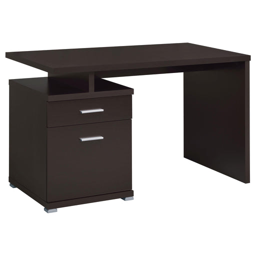 Irving 2-drawer Office Desk with Cabinet Cappuccino image