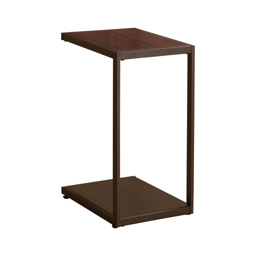 Jose Rectangular Accent Table with Bottom Shelf Brown image
