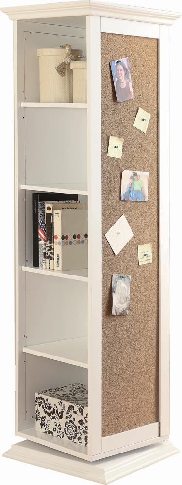 Robinsons Swivel Accent Cabinet with Cork Board White image