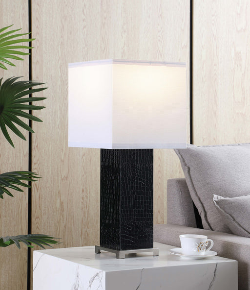 Bridle Square Shade Bedside Table Lamp Black image