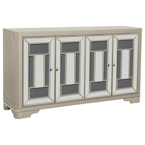 Toula 4-door Accent Cabinet Smoke and Champagne image