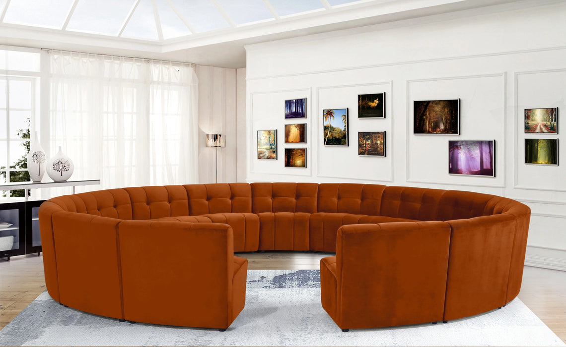 Limitless Cognac Velvet 15pc. Modular Sectional