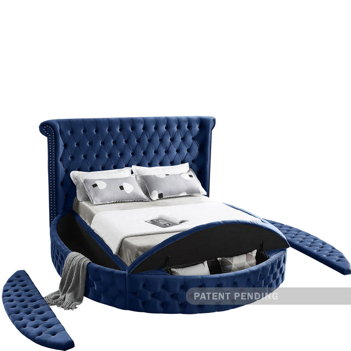 Luxus Navy Velvet King Bed (3 Boxes)