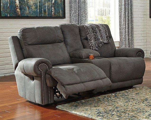 Austere Reclining Loveseat with Console