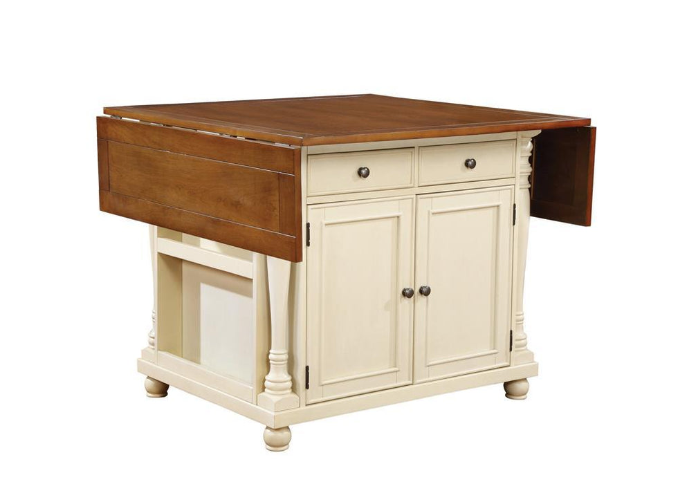 Slater Country Cherry and White Kitchen Island