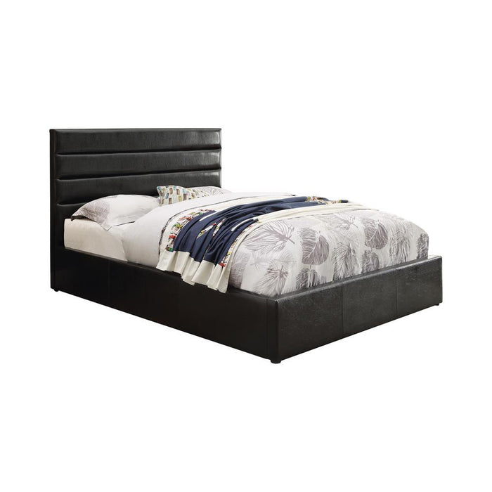 Riverbend Eastern King Upholstered Storage Bed Black