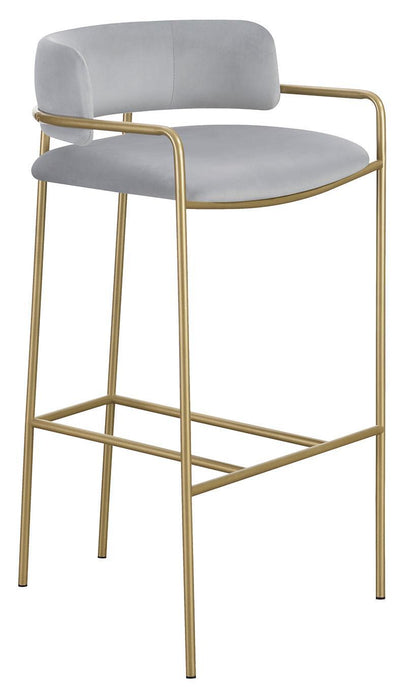 Comstock Upholstered Low Back Stool Grey and Gold