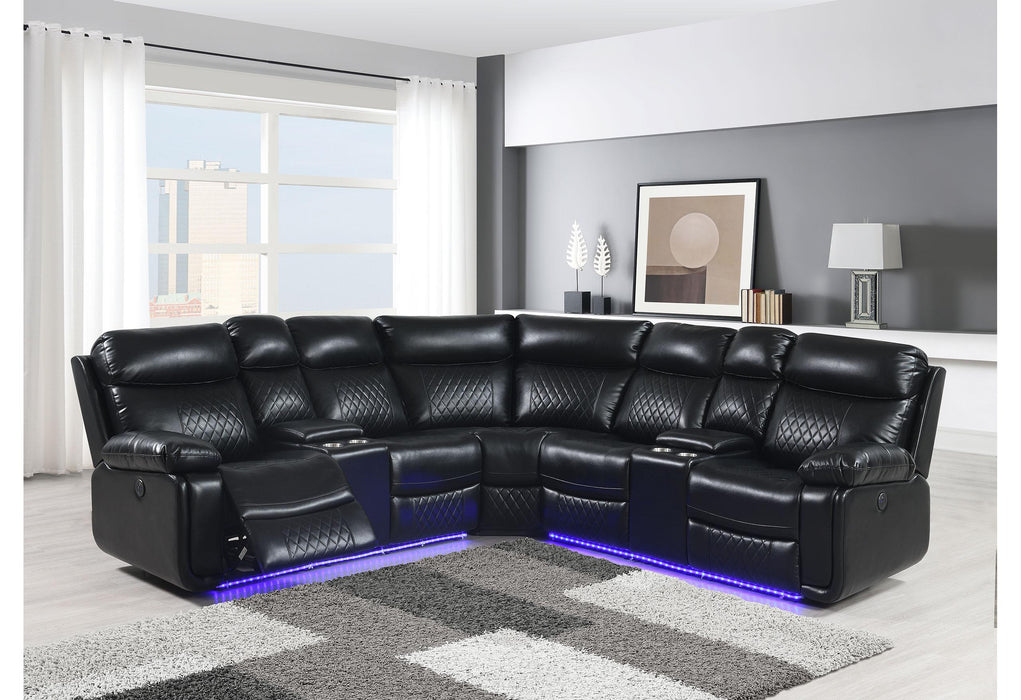 UM045 AGNES BLACK SECTIONAL WITH LED image