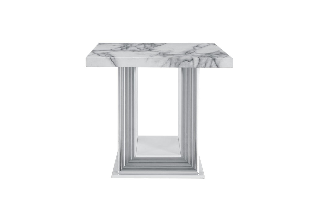 YLIME WHITE MARBLE END TABLE image
