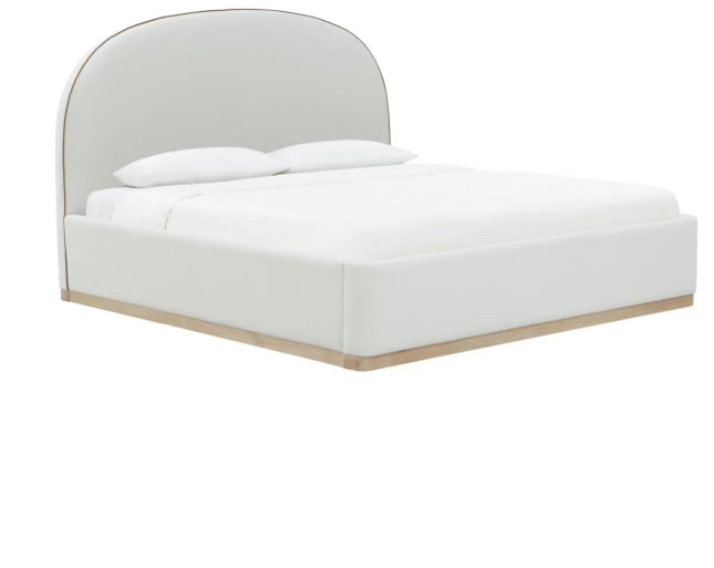 Marlow Cream Velvet King Bed