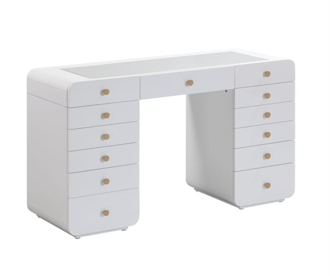 Hollywood White Desk With Vanity Mirror