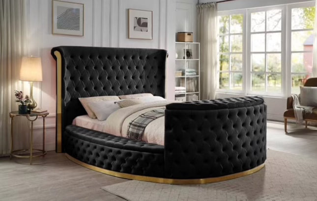 Round Soft Velvet Bed