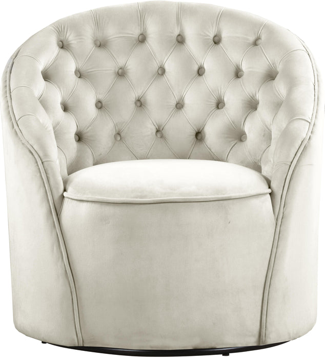 Alessio Cream Velvet Accent Chair