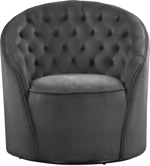 Alessio Grey Velvet Accent Chair