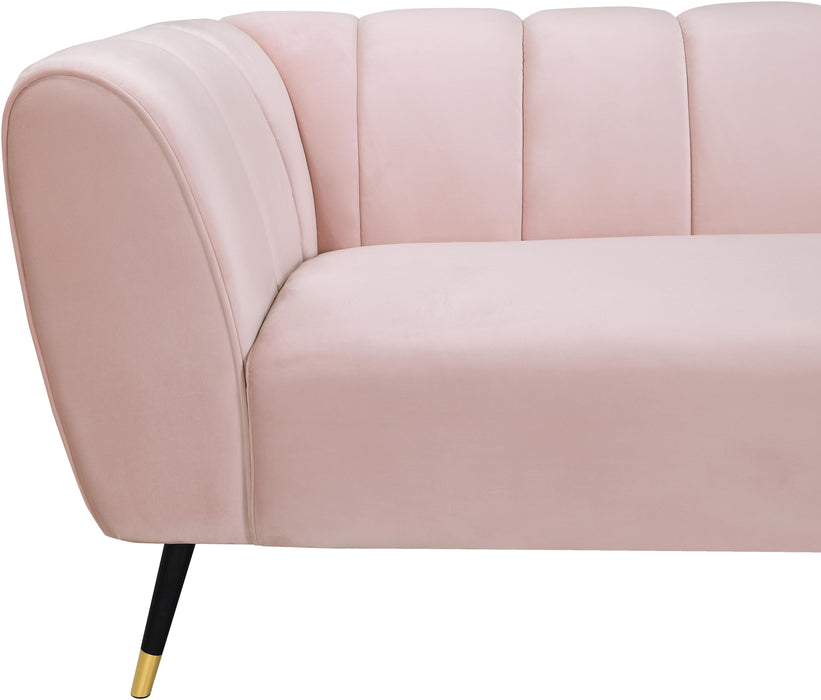 Beaumont Pink Velvet Sofa