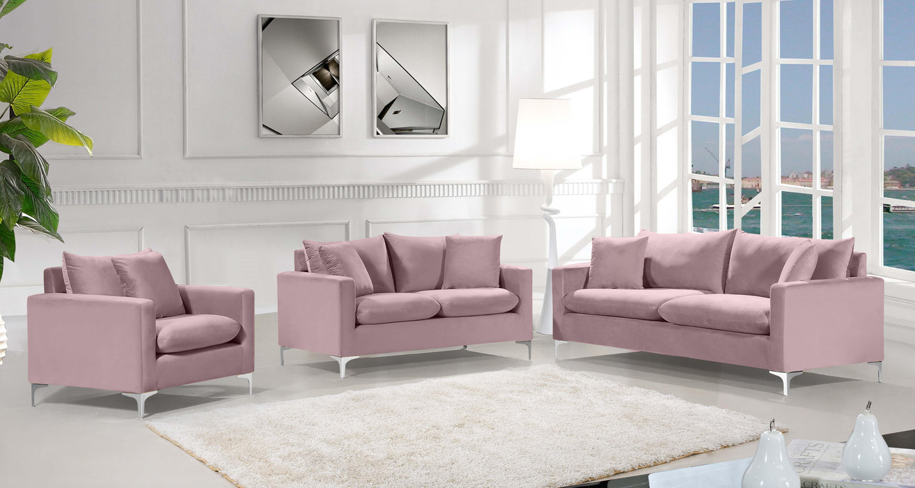 Naomi Pink Velvet Loveseat