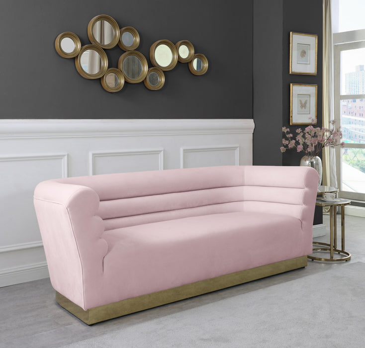 Bellini Pink Velvet Sofa