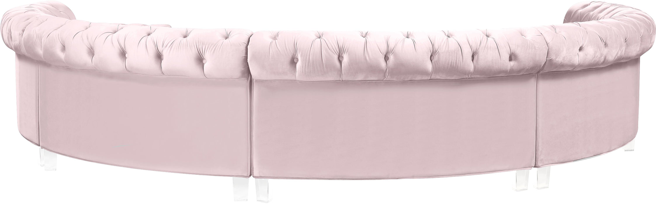 Anabella Pink Velvet 5pc. Sectional