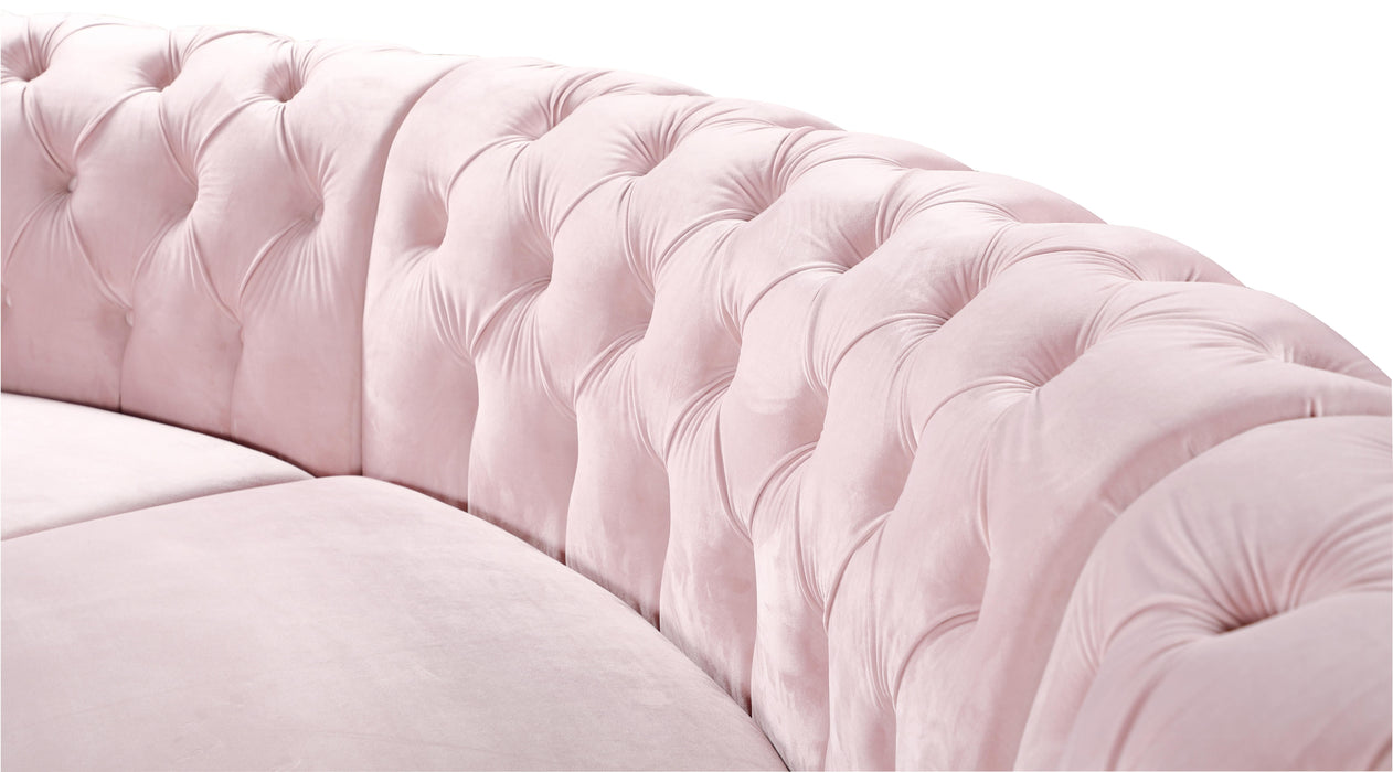 Anabella Pink Velvet 3pc. Sectional