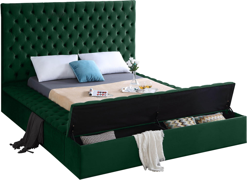 Bliss Green Velvet Full Bed (3 Boxes)