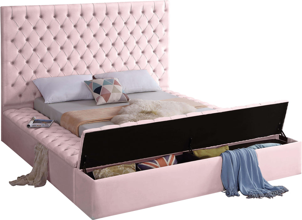 Bliss Pink Velvet Full Bed (3 Boxes)