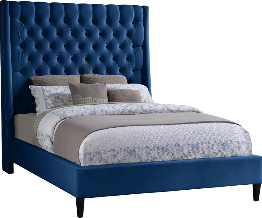 Fritz Navy Velvet Full Bed