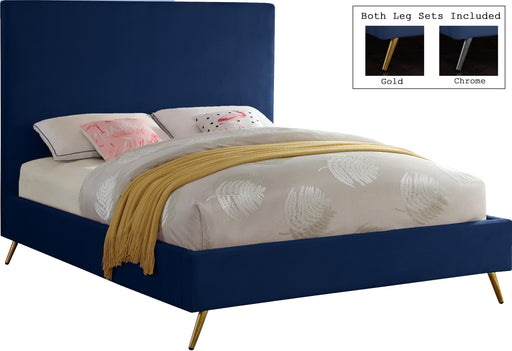 Jasmine Navy Velvet Queen Bed image