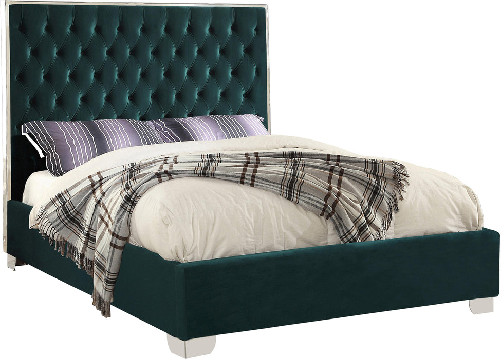 Lexi Green Velvet King Bed