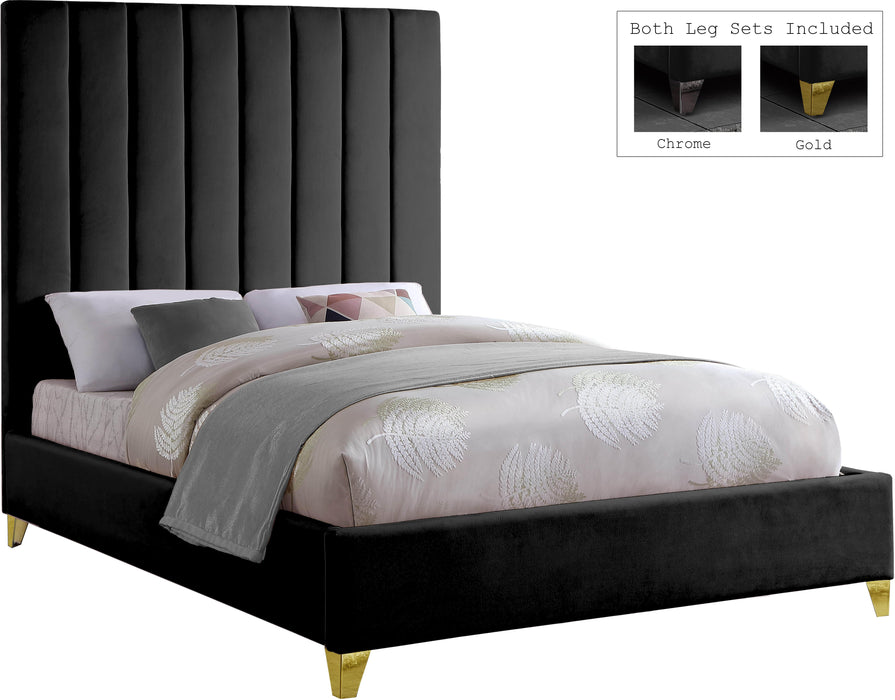 Via Black Velvet Queen Bed image