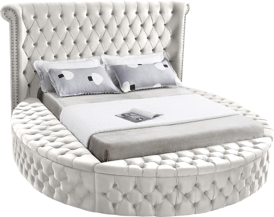 Luxus Cream Velvet Full Bed (3 Boxes)