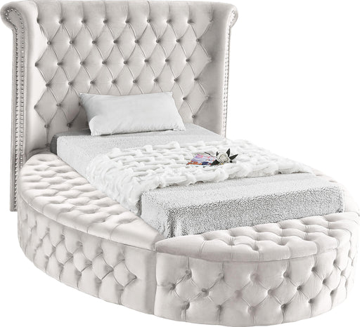 Luxus Cream Velvet Twin Bed (3 Boxes) image