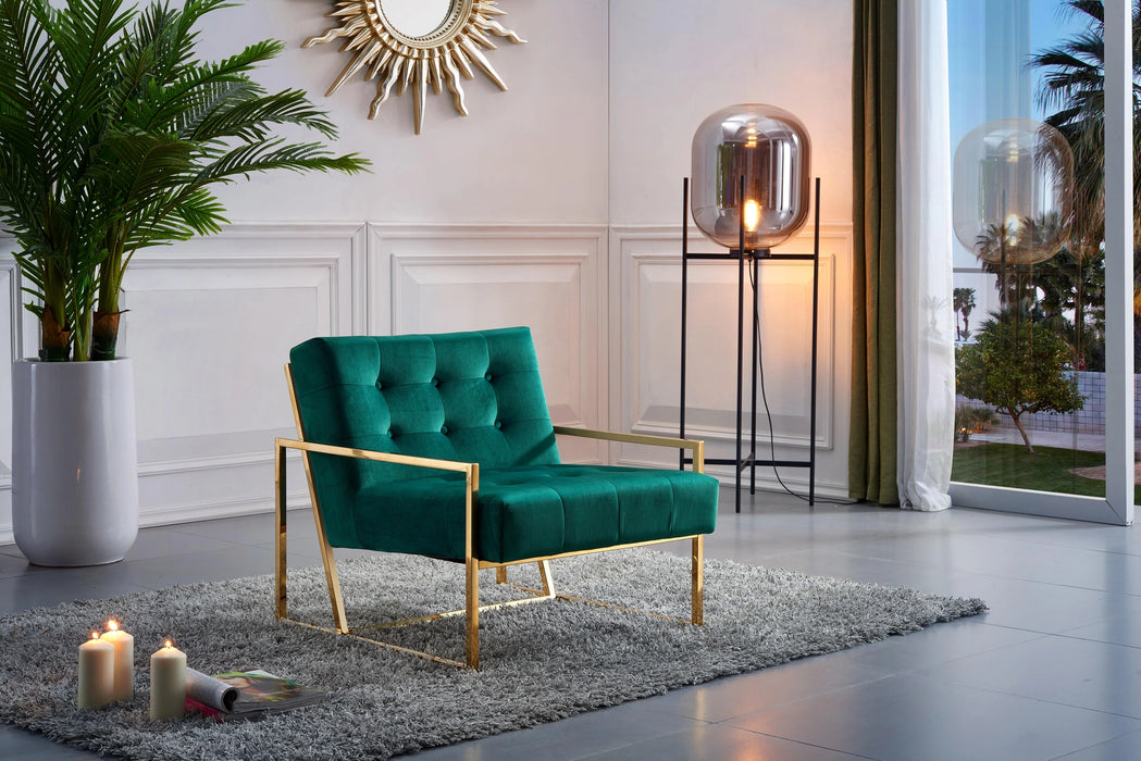Pierre Green Velvet Accent Chair