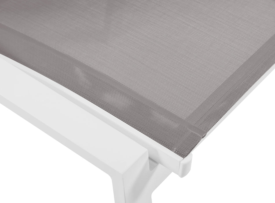Nizuc Grey Mesh Waterproof Fabric Outdoor Patio Aluminum Mesh Dining Chair