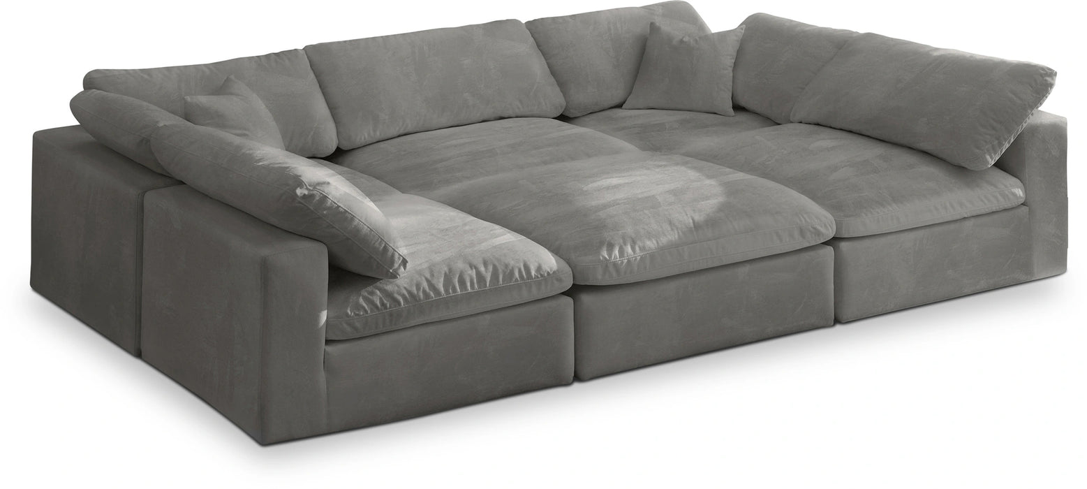 Cozy Grey Velvet Cloud Modular Sectional