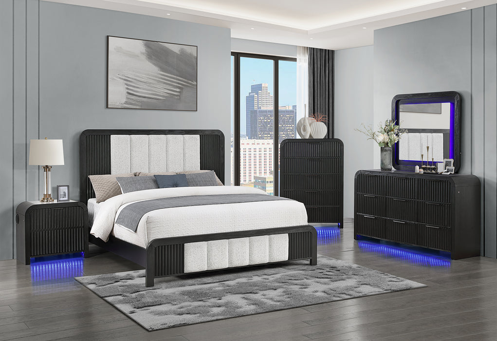 BECKETT WHT/BLK QUEEN BED GROUP